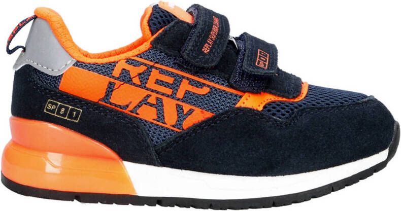 Replay Shoot Kid 6 Sneakers Leren Sneaker Jongens Blauw