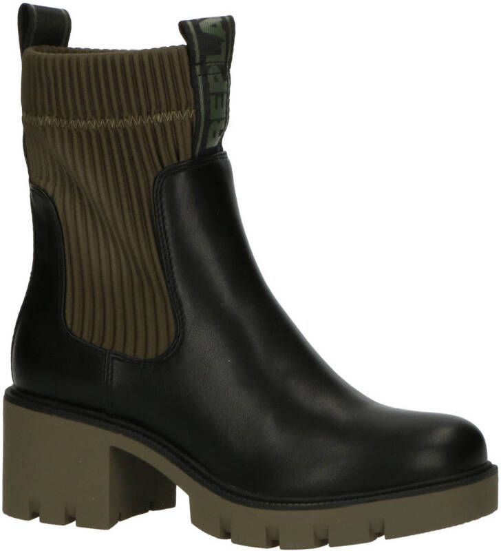 REPLAY Village chelsea boots zwart groen