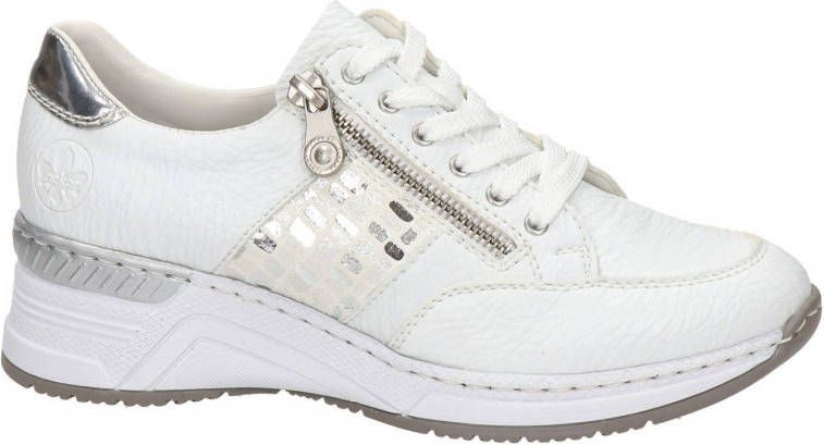 Rieker comfort wedge sneakers wit - Schoenen.nl