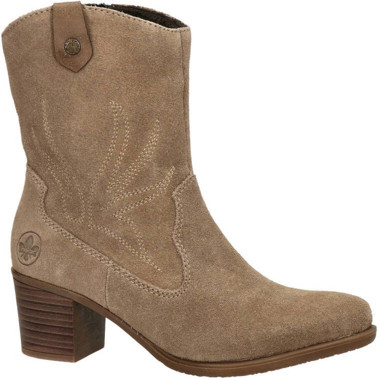 Rieker Elegant Western Style Dames Enkellaarsjes Beige Dames