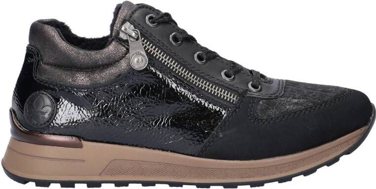 Rieker gevoerde lak sneakers zwart