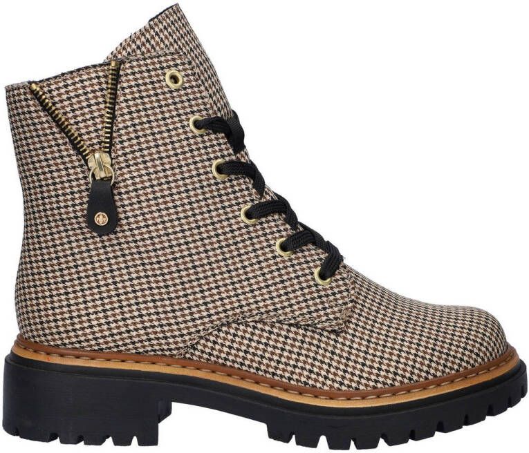 Rieker gevoerde veterboots beige multi