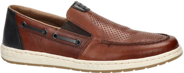 Rieker Bruine Leren Loafers voor Heren Brown Heren