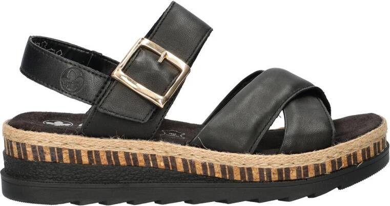 Rieker leren sandalen zwart
