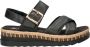 Rieker leren sandalen zwart - Thumbnail 1