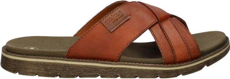 Rieker leren slippers cognac