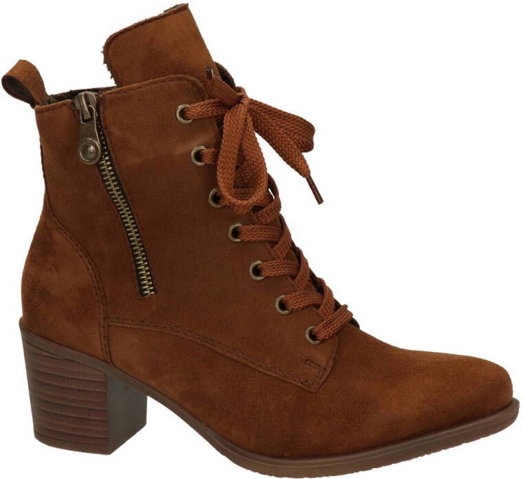 Rieker leren veterboots cognac