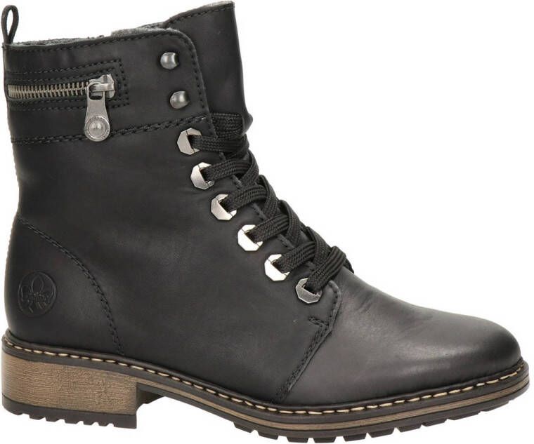 Rieker leren veterboots zwart