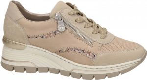 Rieker Namur leren wedge sneakers beige