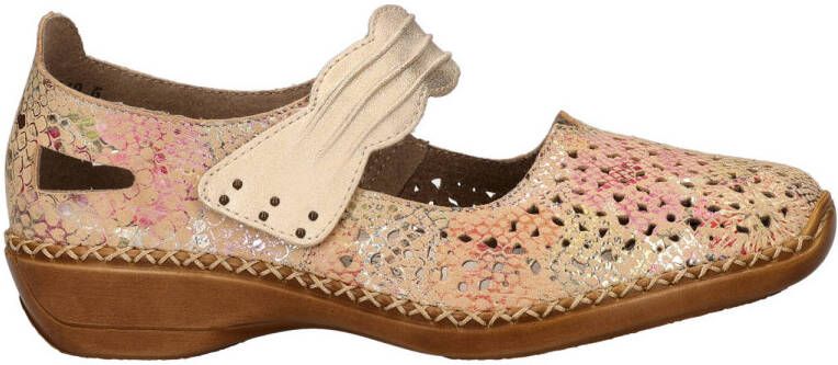 Rieker nubuck instappers beige multi