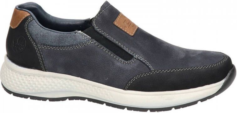 Rieker nubuck instappers donkerblauw
