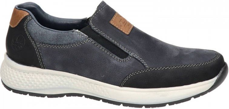 Rieker nubuck instappers donkerblauw