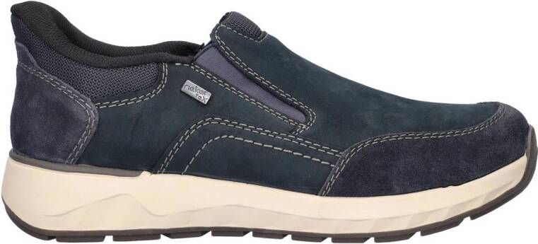 Rieker nubuck instappers donkerblauw