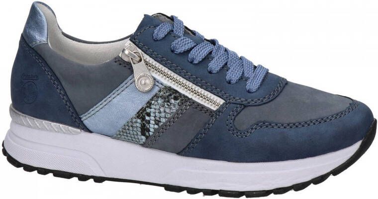 Rieker nubuck sneakers met slangenprint blauw