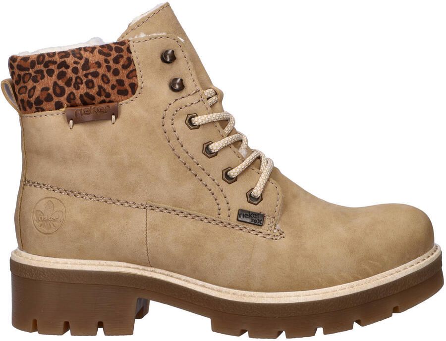 Rieker gevoerde veterboots beige