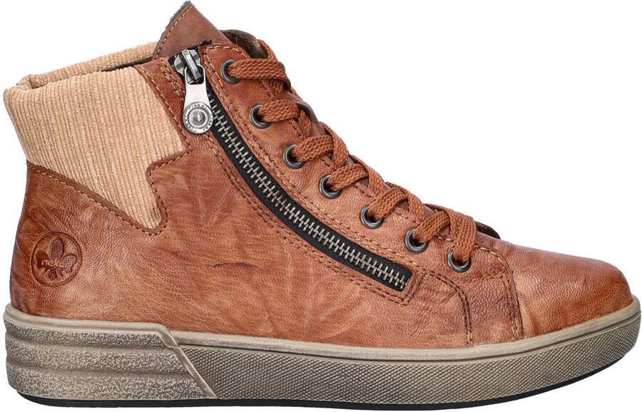 Rieker gevoerde veterboots cognac