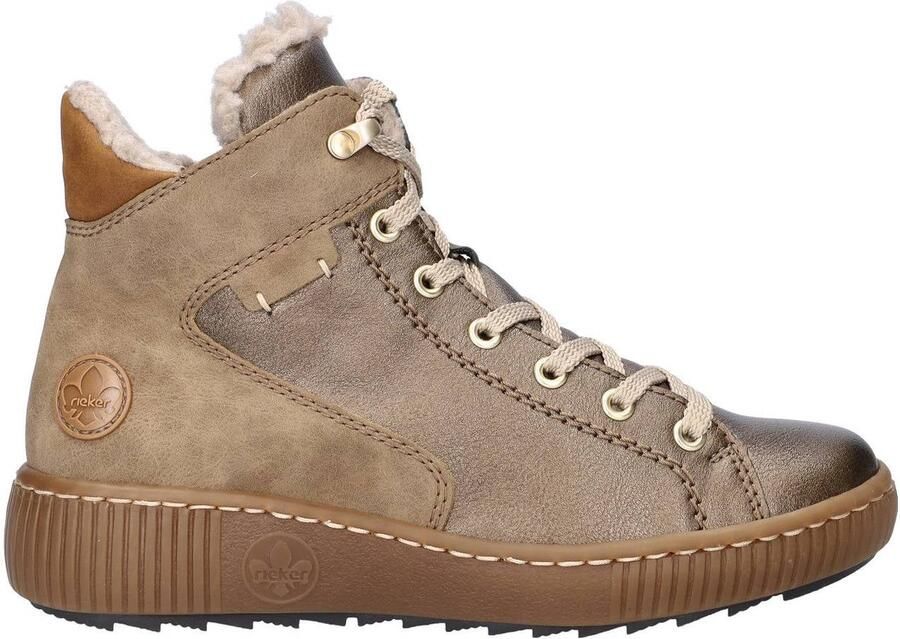 Rieker gevoerde veterboots taupe