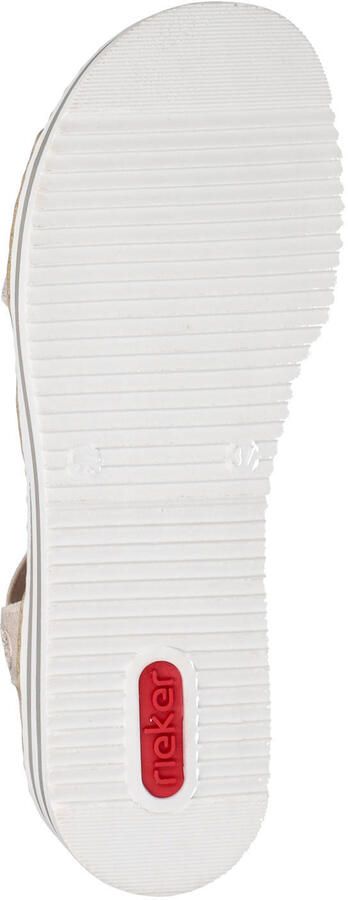 Rieker imitatieleren sandalen met sleehak beige - Foto 3