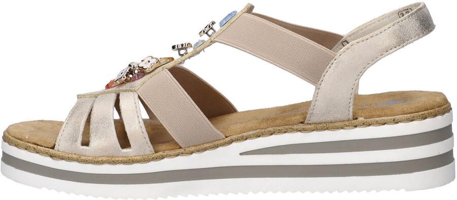 Rieker imitatieleren sandalen met sleehak beige - Foto 2
