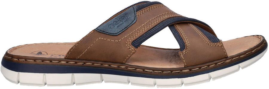 Rieker imitatieleren slippers bruin