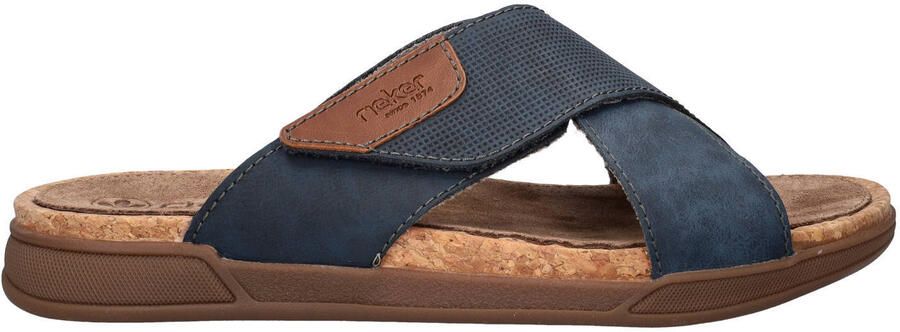 Rieker imitatieleren slippers donkerblauw