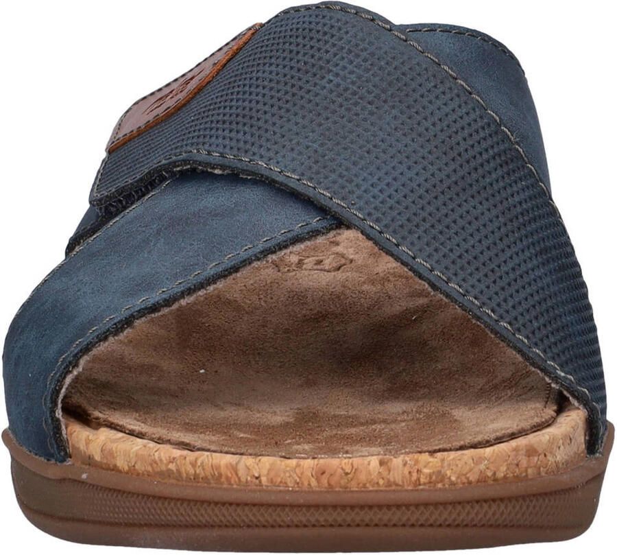 Rieker imitatieleren slippers donkerblauw - Foto 2