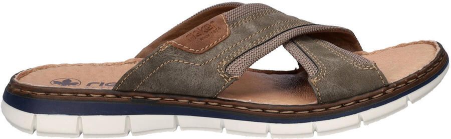Rieker imitatieleren slippers taupe