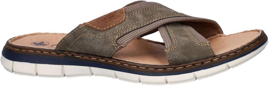 Rieker imitatieleren slippers taupe - Foto 3