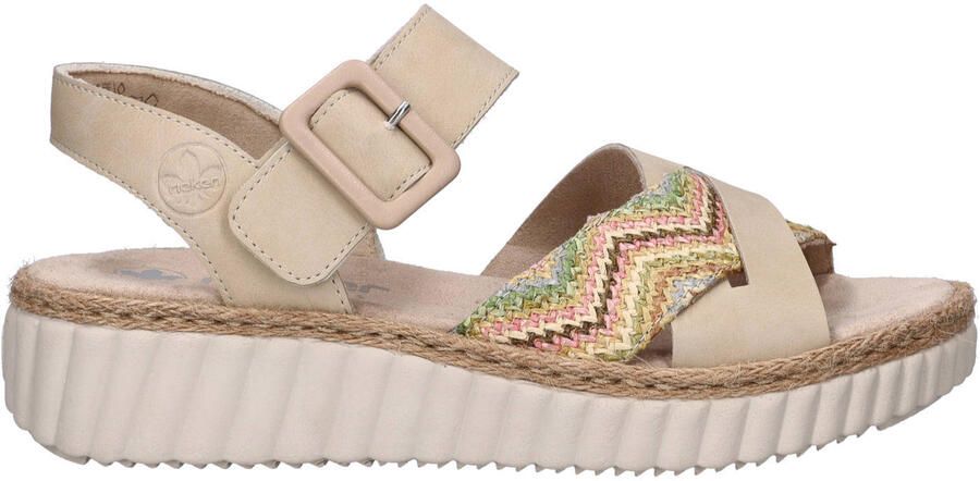 Rieker leren sandalen beige multi