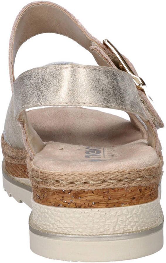 Rieker leren sandalen plateauzool beige multi - Foto 2