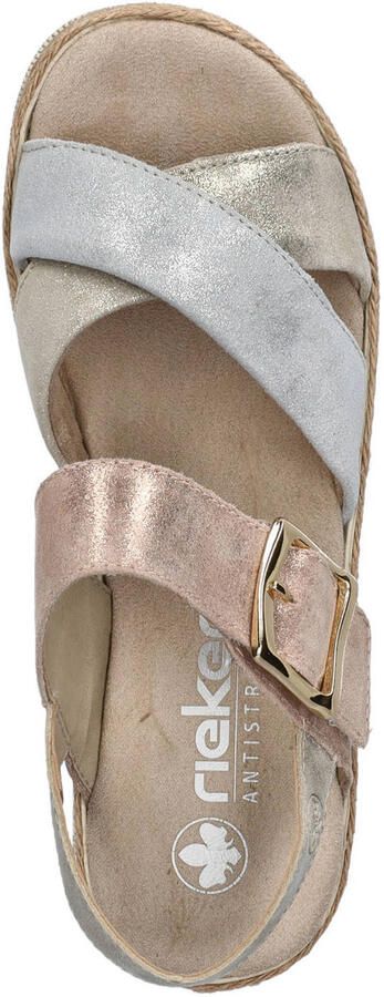 Rieker leren sandalen plateauzool beige multi - Foto 3
