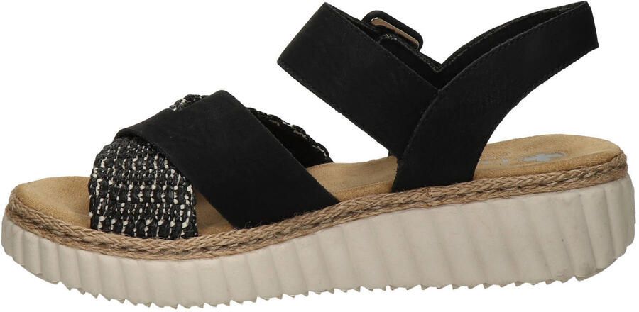 Rieker leren sandalen zwart wit - Foto 2