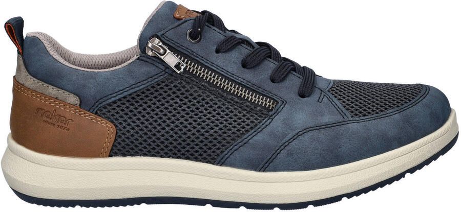 Rieker Sneakers lage schoen vrijetijdsschoen veterschoen met zij-rits