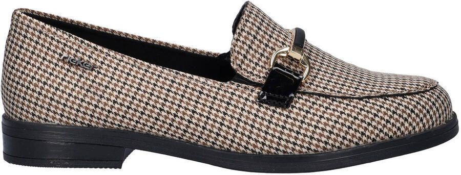 Rieker pied-de-poule loafers bruin zwart