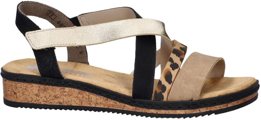Rieker sandalen zwart goud panter - Foto 3