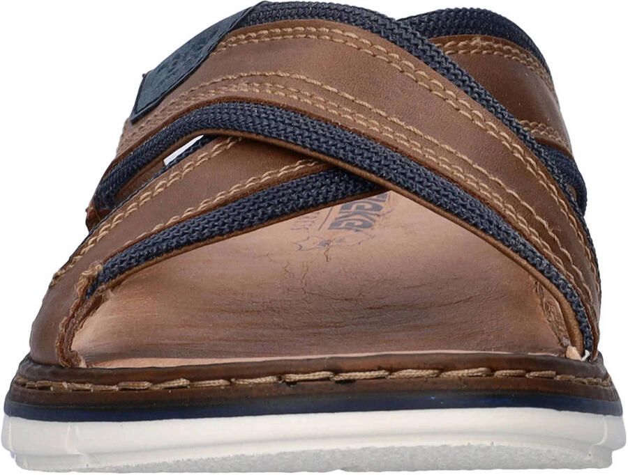 Rieker imitatieleren slippers bruin - Foto 3