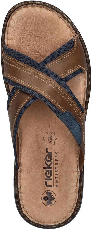 Rieker imitatieleren slippers bruin - Foto 4