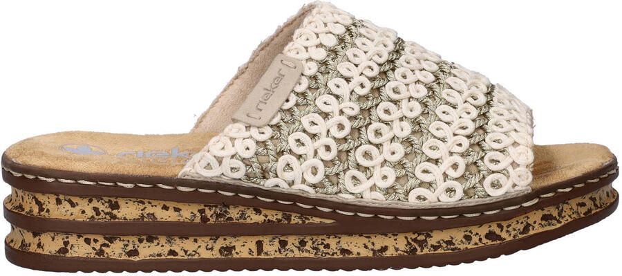 Rieker slippers met sleehak ecru