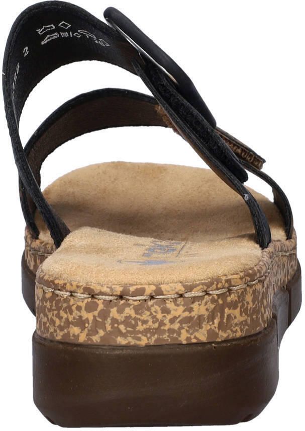 Rieker slippers met sleehak en panterprint zwart - Foto 3