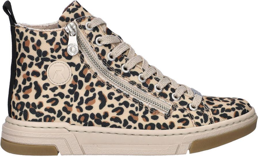 Rieker sneakers met panterprint beige zwart