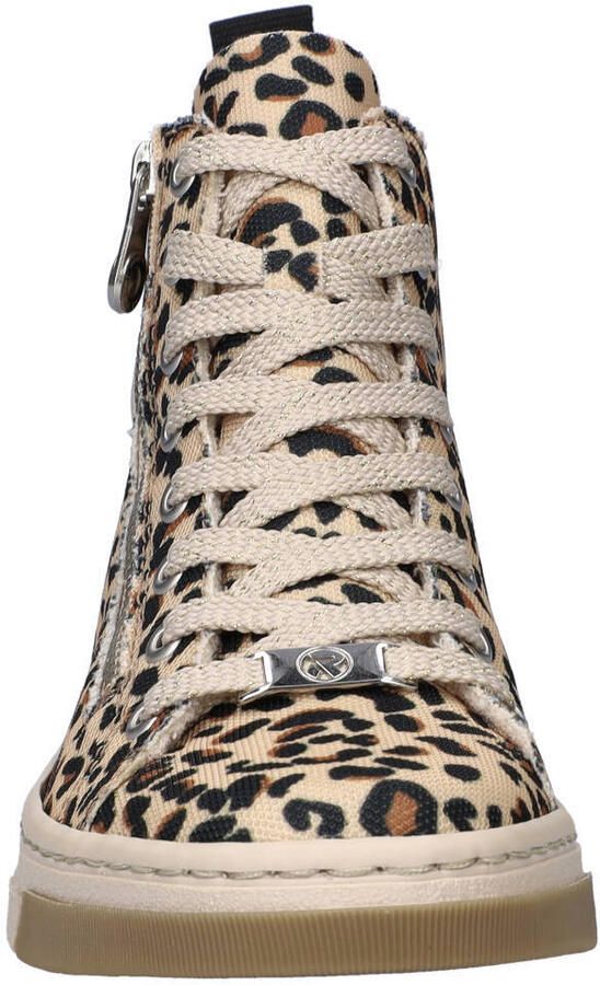 Rieker sneakers met panterprint beige zwart - Foto 3