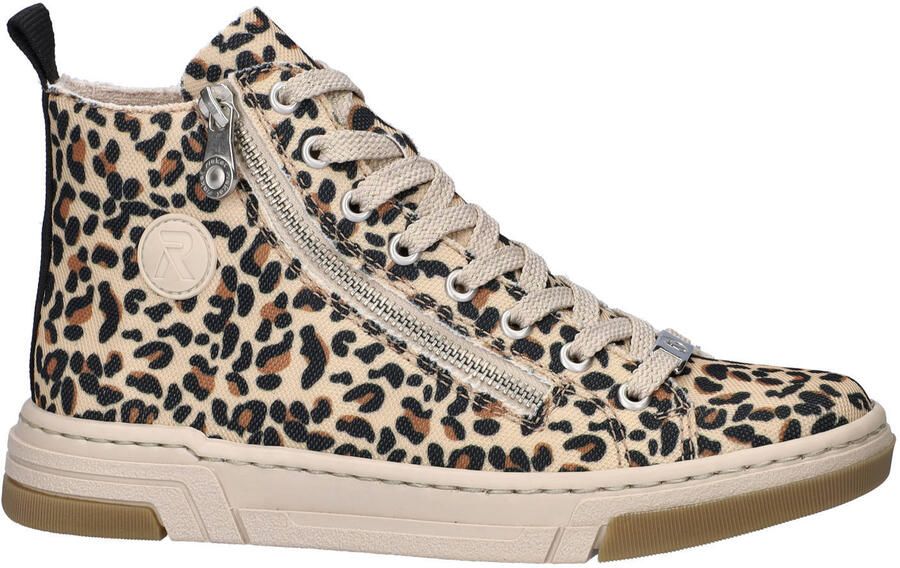 Rieker sneakers met panterprint beige zwart - Foto 2