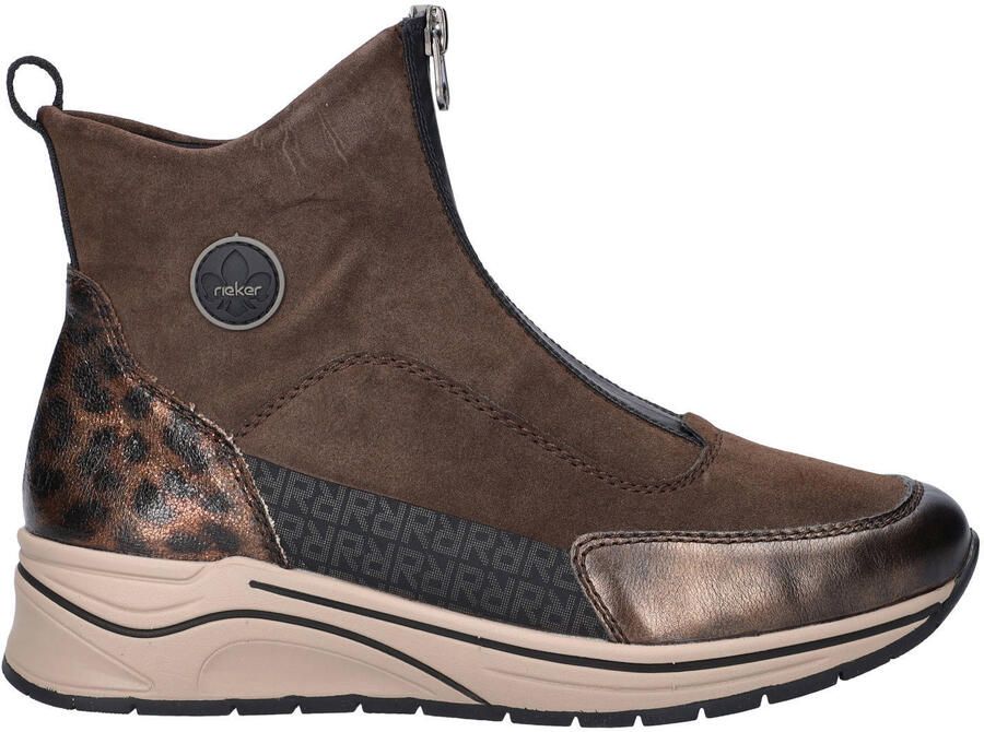 Rieker sneakers met sleehak bruin