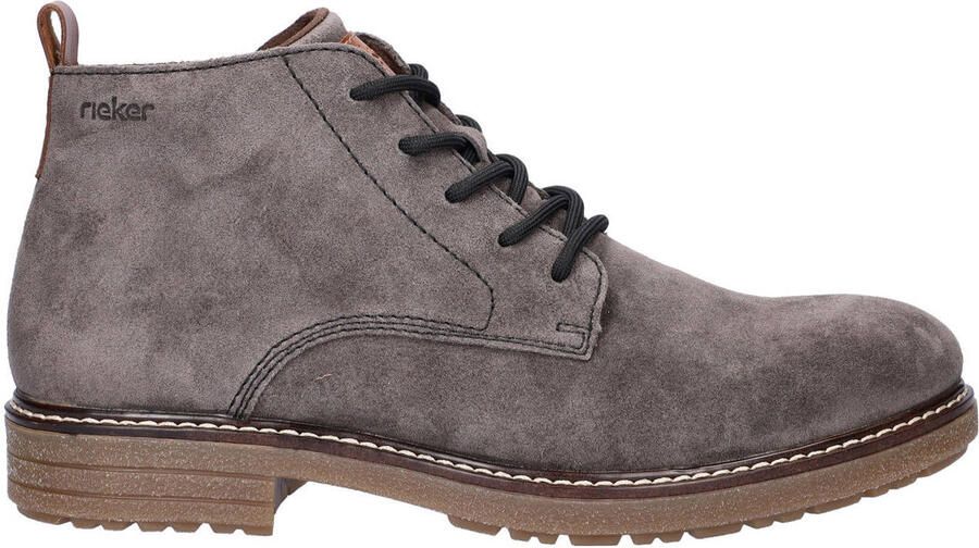Rieker suède veterboots grijs