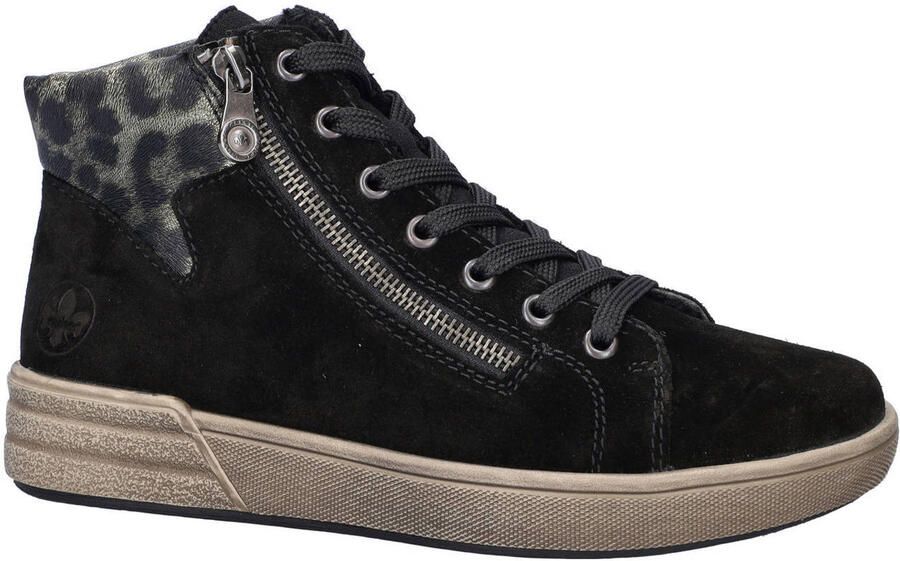 Rieker suède veterboots zwart - Foto 2