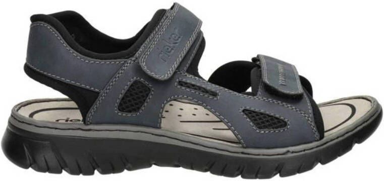 Rieker Zwarte synthetische sliders met comfortabel voetbed en klittenbandsluiting Black Heren