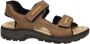 Rieker Heren Platte Sandaal in Bruin met Klittenbandsluitingen Brown Heren - Thumbnail 1