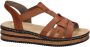 Rieker Bruine Synthetische Platte Sandaal met Unieke Zool Brown Dames - Thumbnail 1