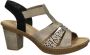 Rieker Elegante Comfortabele Sandalette Zwart Zilver Multicolor - Thumbnail 1