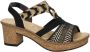 Rieker Zwarte sandalette met geweven bandjes en glitterzool Black Dames - Thumbnail 1
